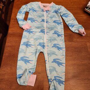 Smockingbird girls 24M alligator boutique one piece zippered pjs